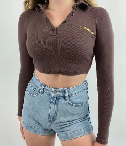 Motel Cowgirl Embroidered Long Sleeve Top