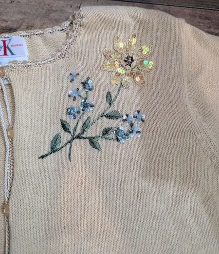 Vintage 90s R&K Originals Embellished Knit Cardigan