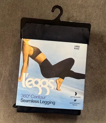 L'eggs 360 Seamless Lifting Leggings Black Large NEW