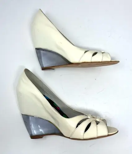 KENZO leather, lucite wedge heels, made in Italy, size 37