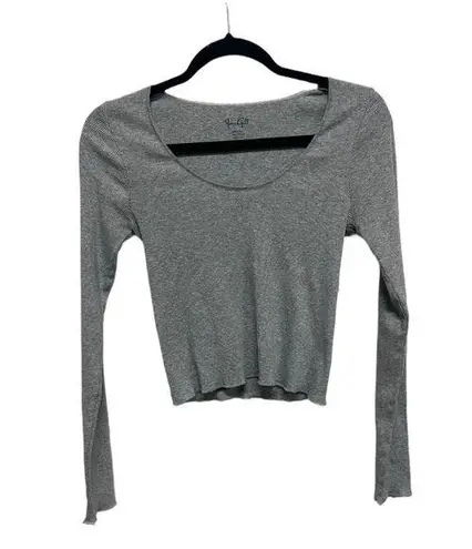 brandy melville john galt light gray mckenna long sleeve top one size fits S/M