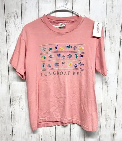 Anvil Top Unisex Size Medium Pale Pink Graphic Cotton Short Sleeve Tee Shirt