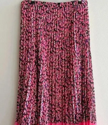 WD•NY WD.NY Floral Pleated Midi Skirt, Size Medium