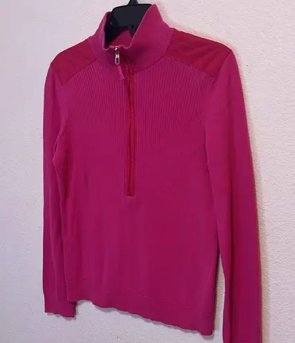 Ralph Lauren  Active LRL Women Half Zip Cotton Shirt Pink. Size L