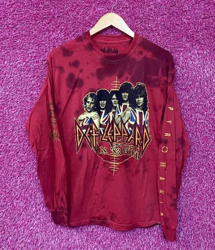 Def Leppard Pyromania 83 US Tour Tie Dye Long Sleeve T-Shirt Medium