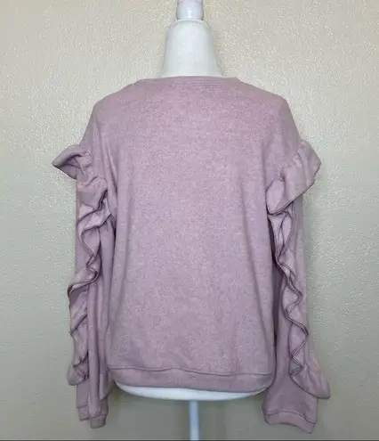 Leyden Ruffle Sleeve Sweater in Pink Size XL NWT