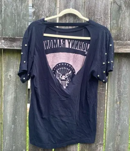 Cinder Block Johnny Ramone Studded Open Back Band T