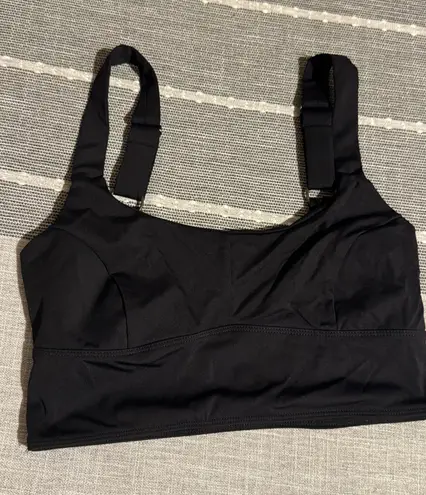 Noli Black Sports Bra Tank Top Square Neck Adjustable Straps Medium