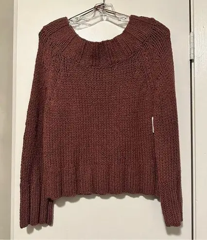 Free People NWT  Beachy Off Shoulder Slouch Sweater Rose size XS