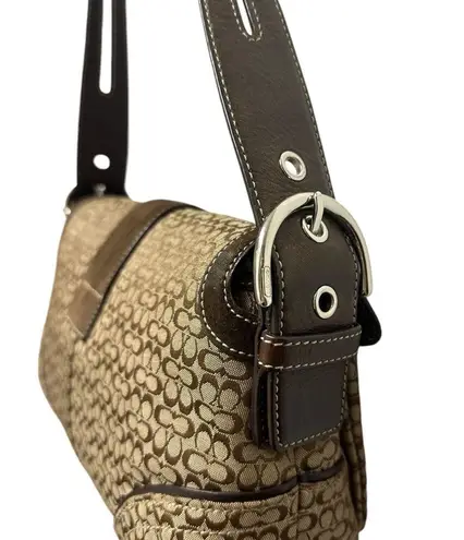 Coach  Y2K Brown Signature Jacquard Suede Soho Bag #1463