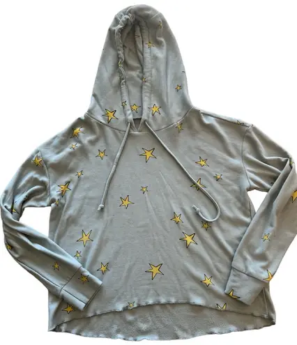 Chaser  women’s XS lightweight mint green with yellow‎ stars pullover hoodie - Image 1