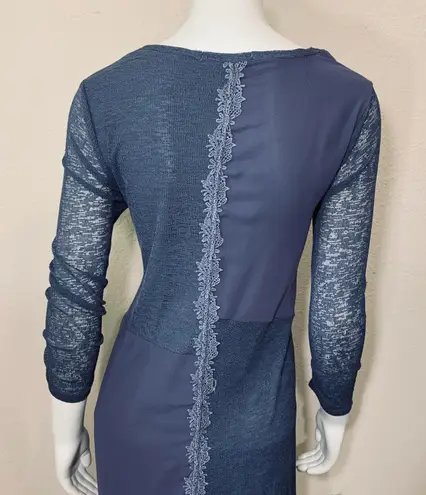 Pretty Angel Mauve Purple Knit Silk Floral Dress