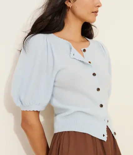 Maeve Anthropologie Puff Sleeve Cashmere Cardigan