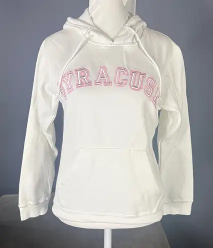 J. America Women’s White Embroidered SYRACUSE College Drawstring Hoodie Size L NEW