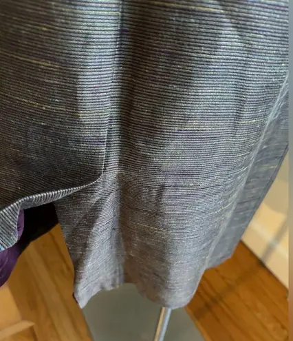 Mary Ann Restivo Vintage Midi Gold Brown Blue Purple Mini Stripes Skirt SZ 12