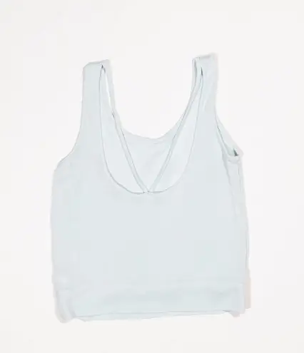 Athleta  Serenity Modal Knit Scoop Neck Sleeveless Tank Top Work Out Shirt Blue