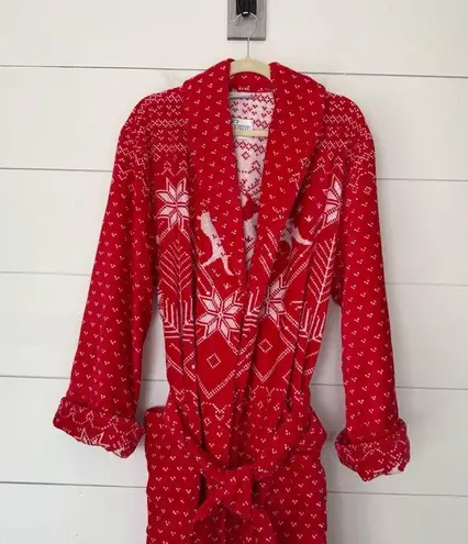 Vintage Cypress Made in Brazil Adult Fair Isle 1993 Thick Red White Robe Size undefined