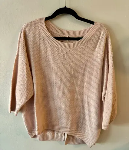 New York And Company Knit Pink Sweater Top Small