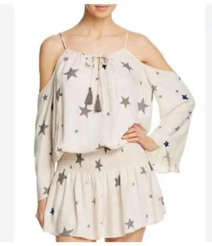 Surf Gypsy Cold Shoulder Swim Coverup Sequin Star detail Sz. Sm EUC Swimwear