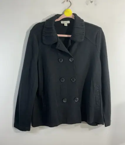 Coldwater Creek Womans Size 1X Black Double Breasted Cardigan Sweater
