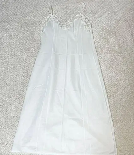 Wonder Maid Vintage Full Slip Fine Lingerie with Lace Trim Size 34 White
