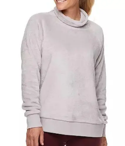 Gaiam  Lux Faux-Fur Cowlneck Pullover sweatshirt in pale lilac color size XS