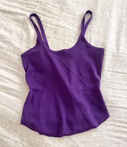 Free People Movement Purple Ribbed Tank Top - Image 1