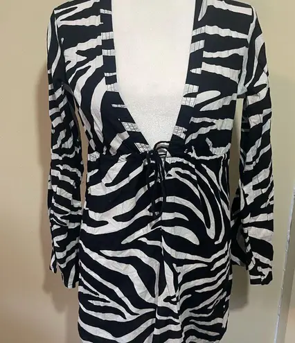 Ralph Lauren Lauren  SZ SM Zebra Print Beach Dress