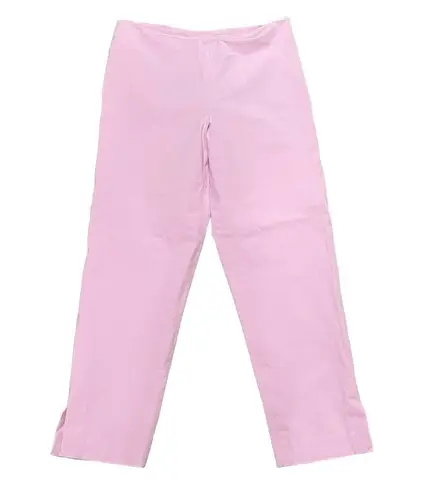 Leggiadro Bubblegum Pink Stretch Ankle Cropped Pants Classic Side Zip Size 12