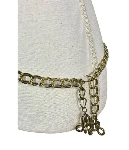 Chain Link Waist Belly Belt Size Small Gold Tone Unbranded Statement Adjustable