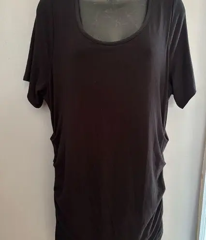 Lysse Gray Ruched Short Sleeve Mini Dress