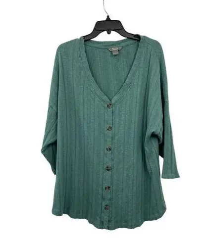 Natural Reflections Cardigan Womens XL Used Green Textured