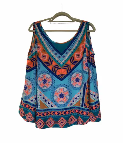Pink Owl cold shoulder Aztec print blouse Small