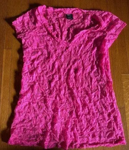Vanity Hot Pink Stretchy Lace Top, 2XL Size 2X
