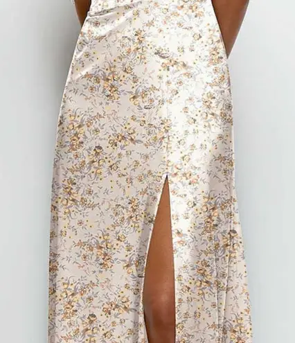 Dessy Collection by Vivian Diamond Floral Silk Dessy Maxi