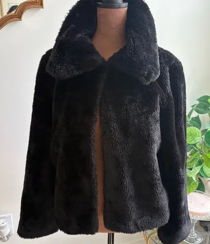Charlie Holiday Women's Black Faux Fur Jacket Size 6