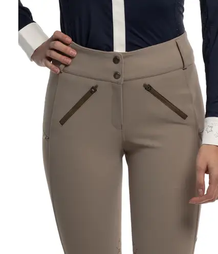 Million Dollar Breech Knee Patch Higher Rise, Super Stretch khaki color size 30R Tan