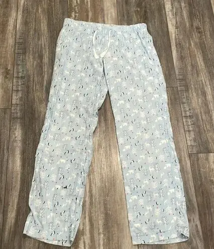 J. Crew Blue Penguin & Polar Bear Flannel PJ Pants size XS thumbnail 1