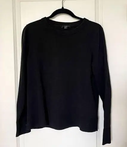 COS  womens crewneck pullover sweatshirt black Medium 100% cotton