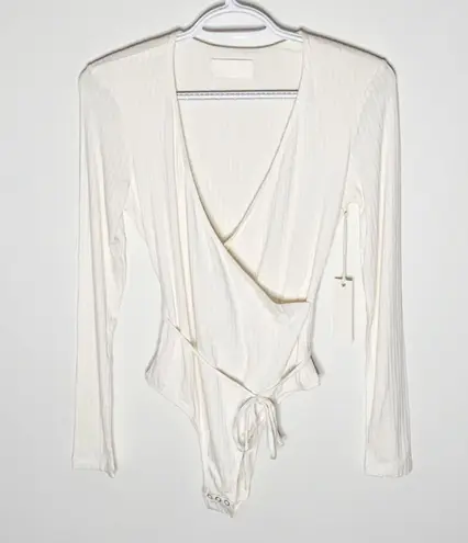 Capulet  Prima white ribbed long sleeve bodysuit size S