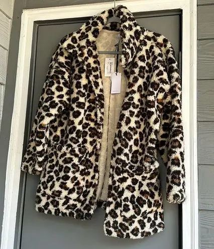 Z Supply NWT  Leopard Sherpa Coat