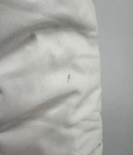 Avec Les Filles Urban Outfitters Faux Leather Puffer Jacket Button Down White M