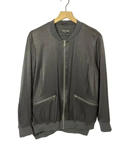 Universal Standard Satin Bomber Jacket - Black - S (14-16)
