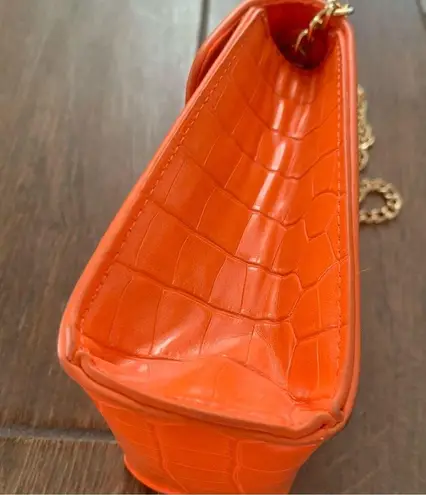 Crossi Croc Flip Cover Orange Crossbody Mini Bag with Chain Strap