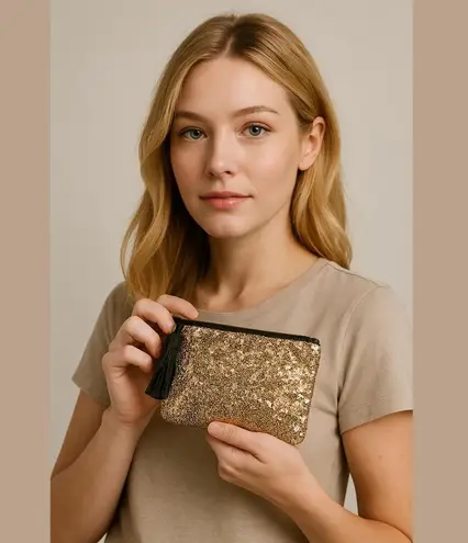 Gold Sequin Clutch