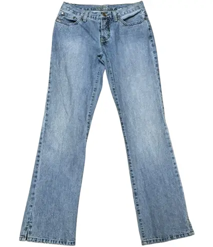 Cruel Girl Relaxed Low Rise Bootcut Split Hem Jeans Light Wash 3 Regular