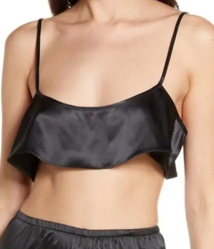 SKIMS NWOT Onyx Black Shine Satin Crop Camisole
