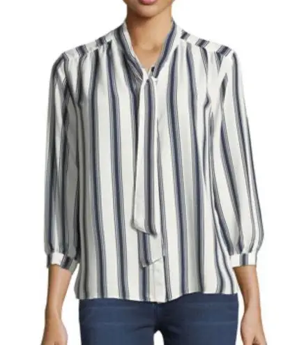 19 Cooper Neiman Marcus cooper 19 striped neck tie blouse
