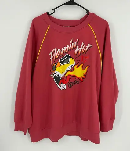 Cheetos Flamin Hot Crewneck Sweatshirt Graphic Print Red XXL