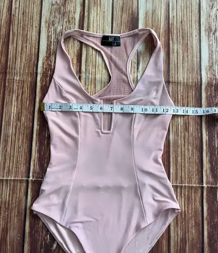 Lux LA Women Sleeveless Light Pink Stretchy Bodysuit Size Small